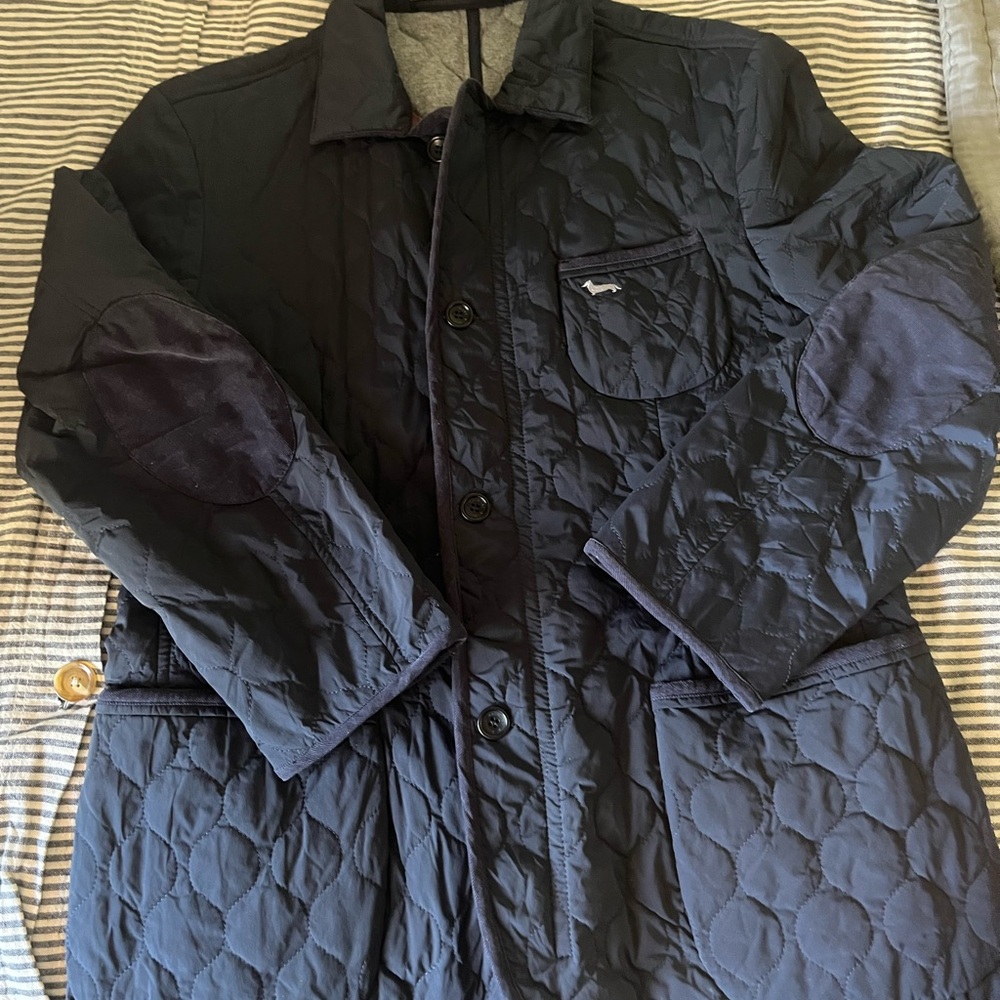 Harmont & Blaine quilted lightweight navy lined jacket. Sz XL Womens like new.